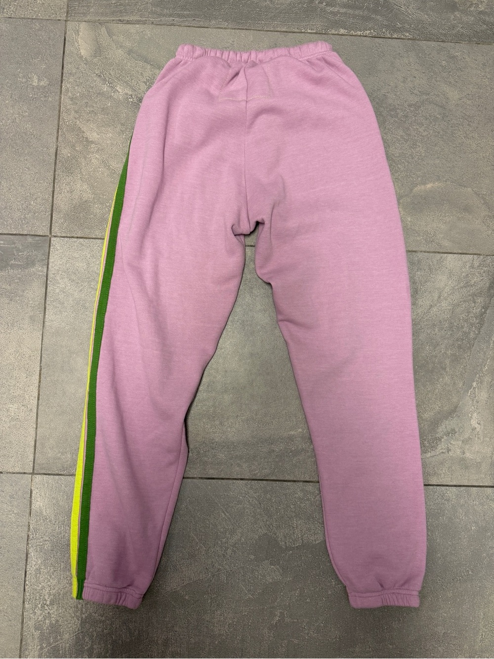Aviator Nation Mauve Pink Green 5 Stripe Set Zip Up Hoodie Sweatpants Shorts XS - Picture 13 of 15